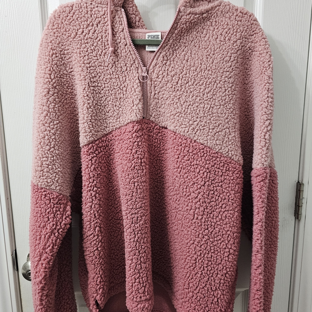 PINK Victoria's Secret Two-Tone Pink Teddy Jacket